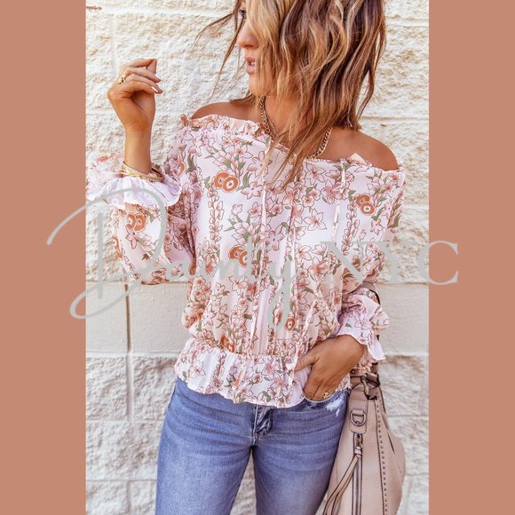 Puff Sleeve Ruffle Floral Print Blouse - Picture 4 of 9